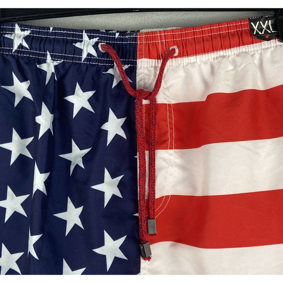 Exist Swim Men's XXL Swim Trunks American Flag Print 3 Pocket Drawstring NEW - Picture 3 of 11